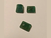 Smaragd rechthoekig vierkant gevormd-3 natuurlijk groen gedolven -4.80cts - afbeelding 5 van  6