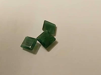 Smaragd vierkant gevormd-3 vierkant gevormd natuurlijk groen gedolven -8.30cts - afbeelding 4 van  7