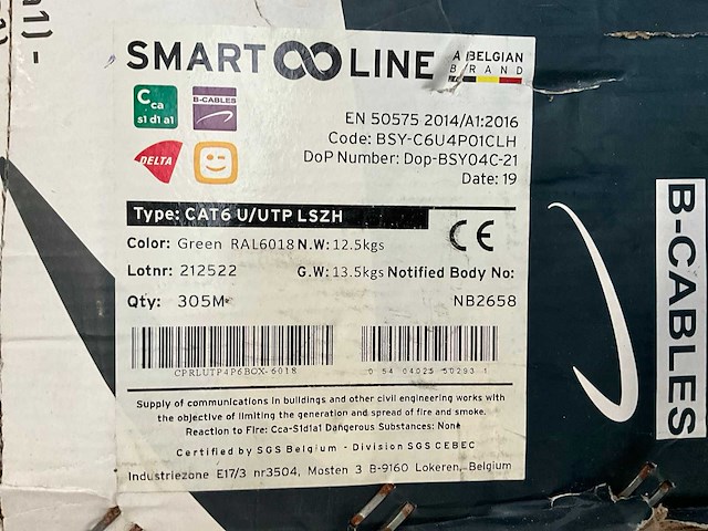 Smart line cat6 u/utp lszh data kabel (170m) - afbeelding 4 van  5