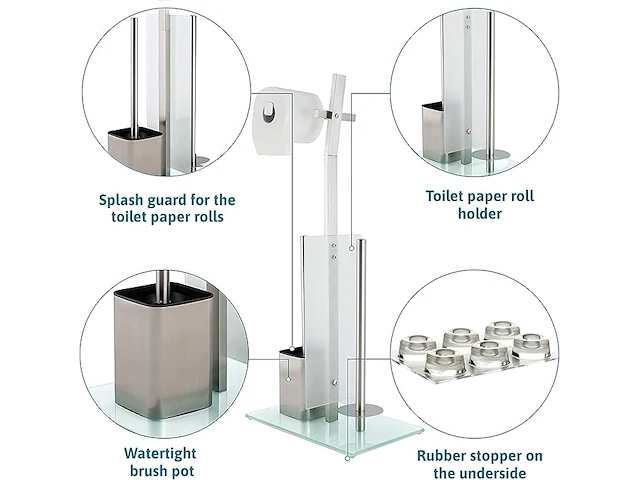 Smartpeas toiletrolhouder - borstelde chroom - afbeelding 2 van  4