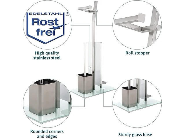Smartpeas toiletrolhouder - borstelde chroom - afbeelding 4 van  4
