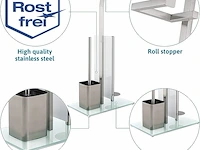 Smartpeas toiletrolhouder - borstelde chroom - afbeelding 4 van  4