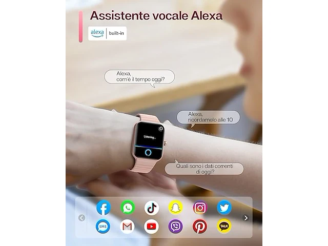 Smartwatch voor dames met telefoonfunctie - afbeelding 2 van  3