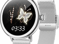 Smartwatch voor zowel ios als android zilver rond - afbeelding 1 van  10