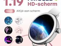 Smartwatch voor zowel ios als android zilver rond - afbeelding 4 van  10