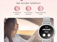 Smartwatch voor zowel ios als android zilver rond - afbeelding 5 van  10