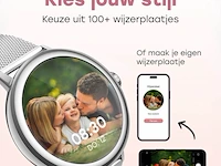 Smartwatch voor zowel ios als android zilver rond - afbeelding 6 van  10