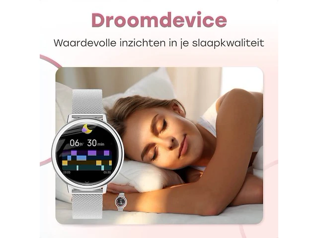 Smartwatch voor zowel ios als android zilver rond - afbeelding 7 van  10
