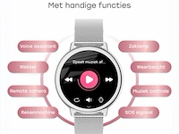 Smartwatch voor zowel ios als android zilver rond - afbeelding 8 van  10