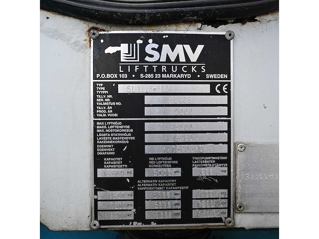Smv - 2000 - sl 13.6-600a - vorkheftruck - afbeelding 17 van  24