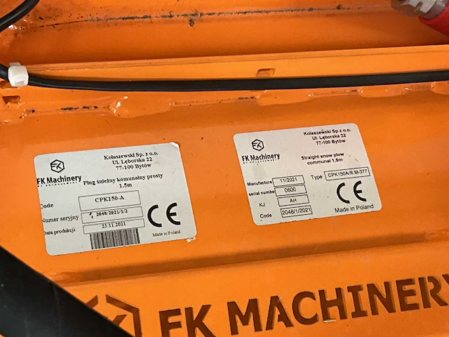 Sneeuwschuiver fk machinery nieuw en ongebruikt - afbeelding 9 van  9