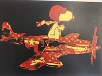 Snoopy pop-art lv vliegtuig - afbeelding 2 van  2