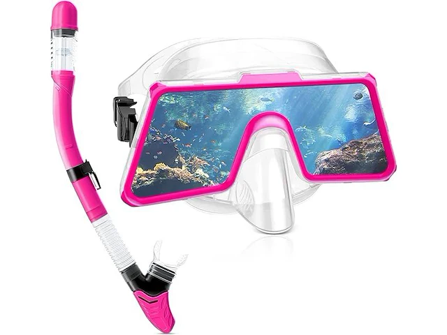 Snorkelset volwassenen roze - afbeelding 1 van  4