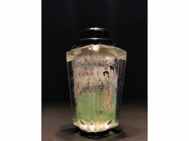 Snuff bottle inside glass painted - afbeelding 1 van  14