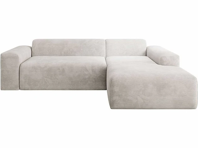Sofa met stof - moderne hoekbank - beige - stof - afbeelding 2 van  6