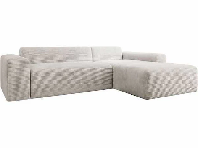 Sofa met stof - moderne hoekbank - beige - stof - afbeelding 5 van  6