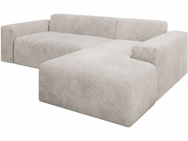 Sofa met stof - moderne hoekbank - beige - stof - afbeelding 6 van  6