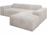 Sofa met stof - moderne hoekbank - beige - stof - afbeelding 6 van  6