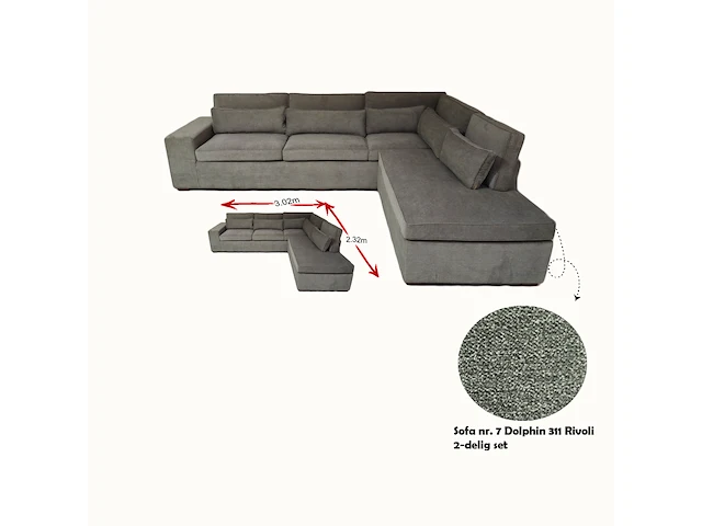 Sofa nr. 7 dolphin 311 rivoli 2-delig set - afbeelding 1 van  1
