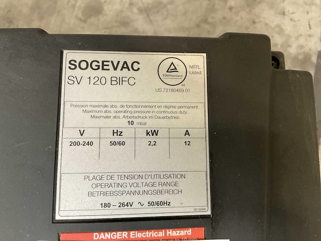 Sogevac sv 120 bifc vacuümpomp - afbeelding 8 van  8