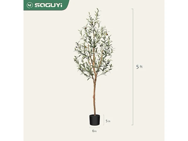 Soguyi kunstmatige olijfboom (150 cm) - afbeelding 2 van  4
