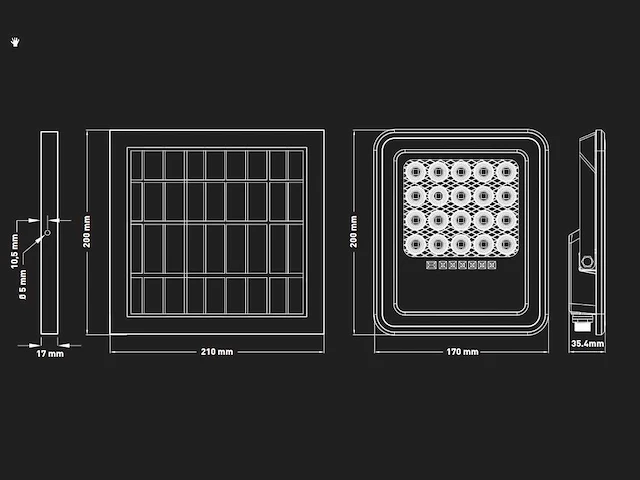 Solar 500 lumen led breedstraaler met remote (6x) - afbeelding 6 van  8
