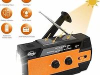 Solar accu crank radio / powerbank / led - afbeelding 2 van  3