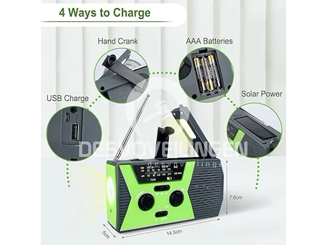 Solar crank radio - afbeelding 3 van  4