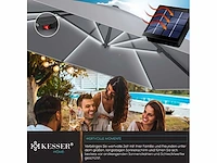 Solar led parasol xl 300 x 300 cm met hoes en windbescherming - afbeelding 3 van  6