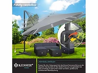 Solar led parasol xl 300 x 300 cm met hoes en windbescherming - afbeelding 4 van  6