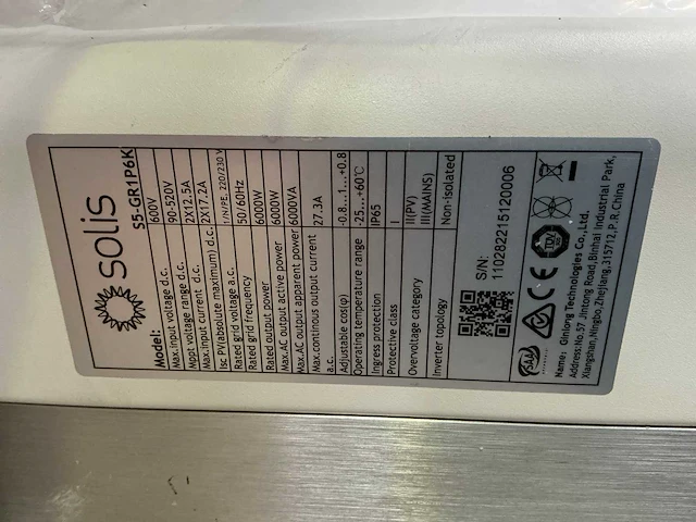 Solis s5-gr1p6k omvormer - afbeelding 2 van  4