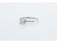 Solitair - 14 karaat witgoud - ring - afbeelding 3 van  7
