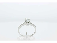 Solitair - 14 karaat witgoud - ring - afbeelding 4 van  7