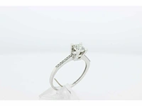 Solitair - 14 karaat witgoud - ring - afbeelding 5 van  7