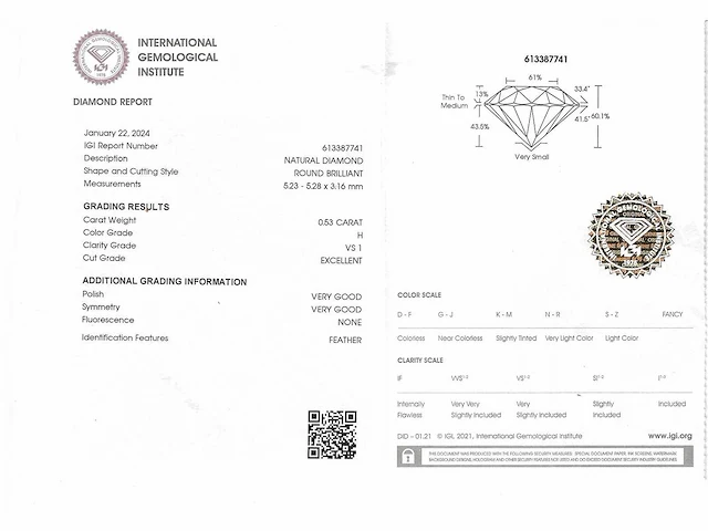 Solitair - 14 karaat witgoud - ring - afbeelding 7 van  7