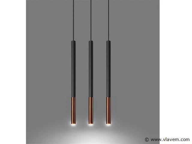 Solo tube slim 3.0 design hanglamp zwart/koper - afbeelding 1 van  5
