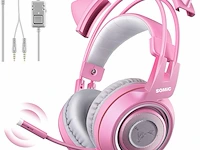 Somic roze gaming-headset - afbeelding 1 van  7