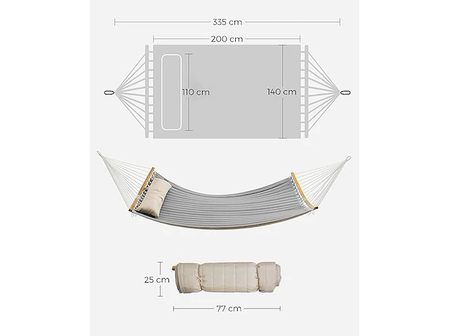 Songmics hangmat voor 2 personen - afbeelding 2 van  4