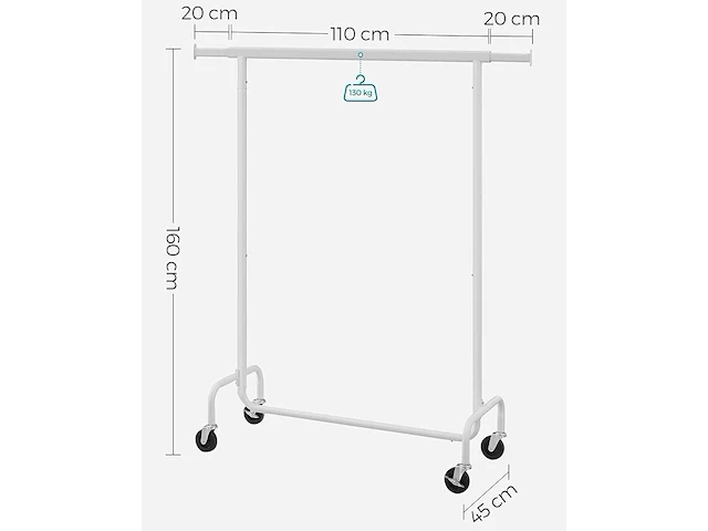 Songmics kapstok op wielen - afbeelding 2 van  5