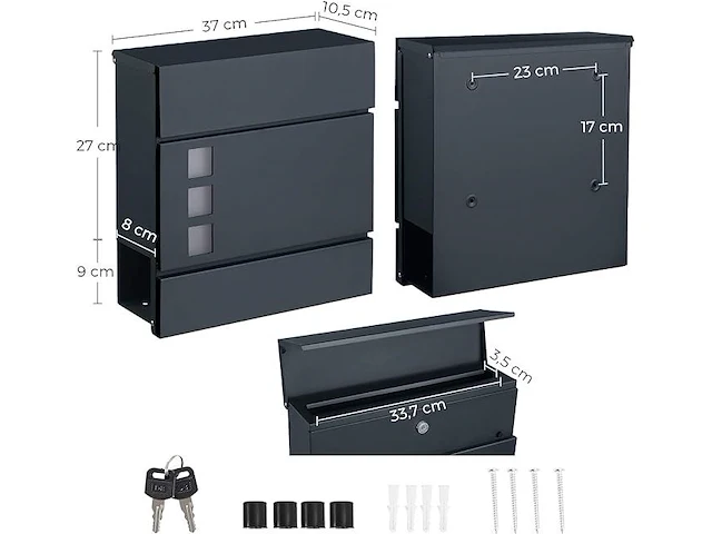 Songmics moderne brievenbus - afbeelding 3 van  4