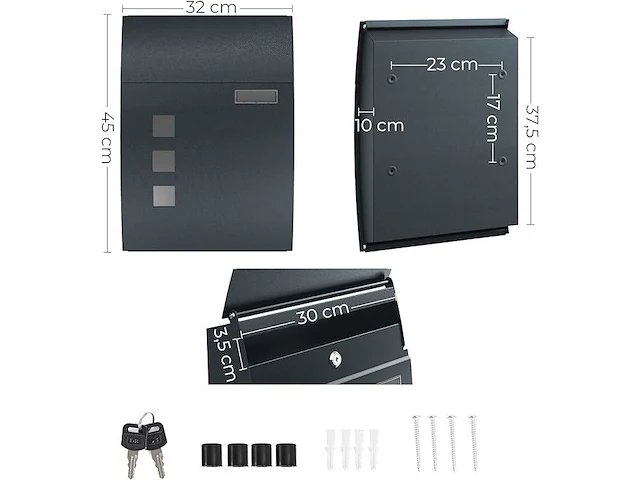Songmics wandbrievenbus - afbeelding 3 van  4