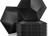 Sonic acoustics 12 pack zwarte zeshoek 3d geluidsisolatie - afbeelding 1 van  6