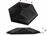 Sonic acoustics 12 pack zwarte zeshoek 3d geluidsisolatie - afbeelding 2 van  6