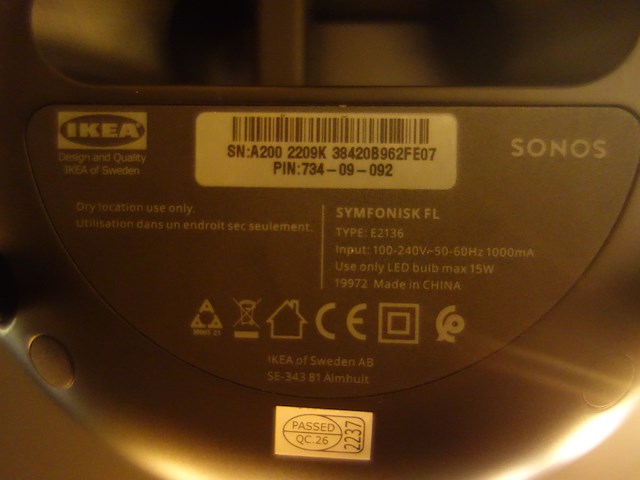 Sonos luidspreker/staande lamp - afbeelding 5 van  5