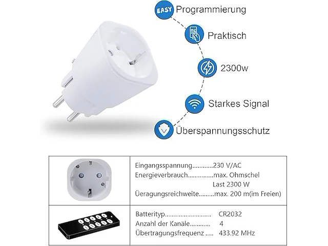 Sonsonai stopcontacten met afstandsbediening - afbeelding 2 van  3