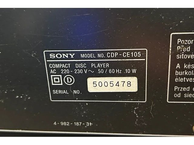 Sony cd speler - afbeelding 7 van  7
