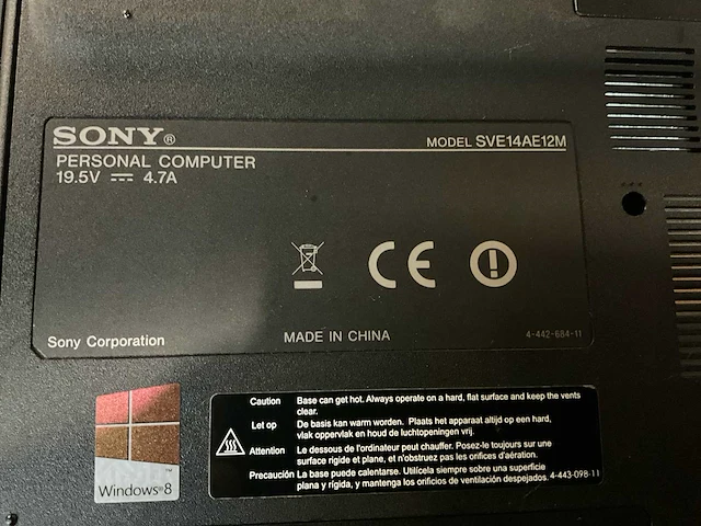 Sony sve14ae12m laptop - afbeelding 4 van  4
