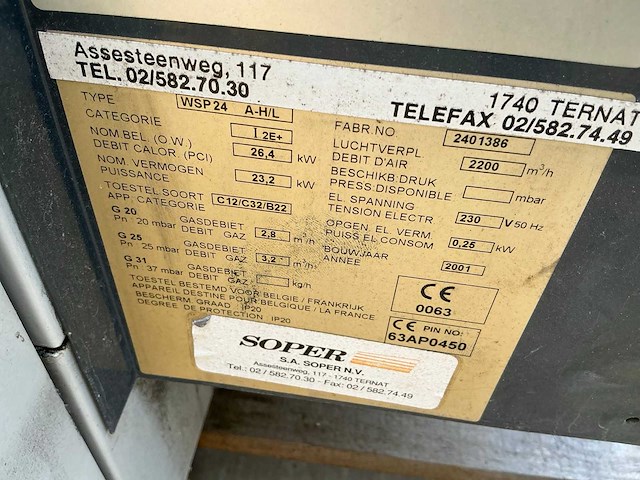 Sopergas wsp24 industriële verwarmingsinstallatie (2x) - afbeelding 5 van  5