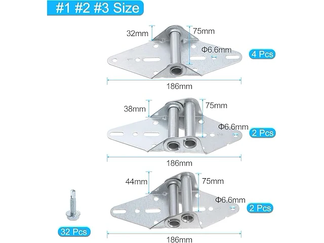 Sourcing map 9-delige garagedeur scharnierset - afbeelding 3 van  4