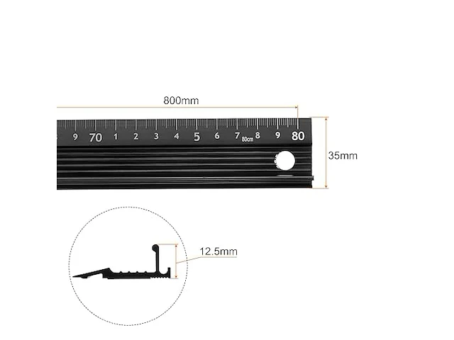 Sourcing map metalen liniaal, 80 cm - afbeelding 2 van  5